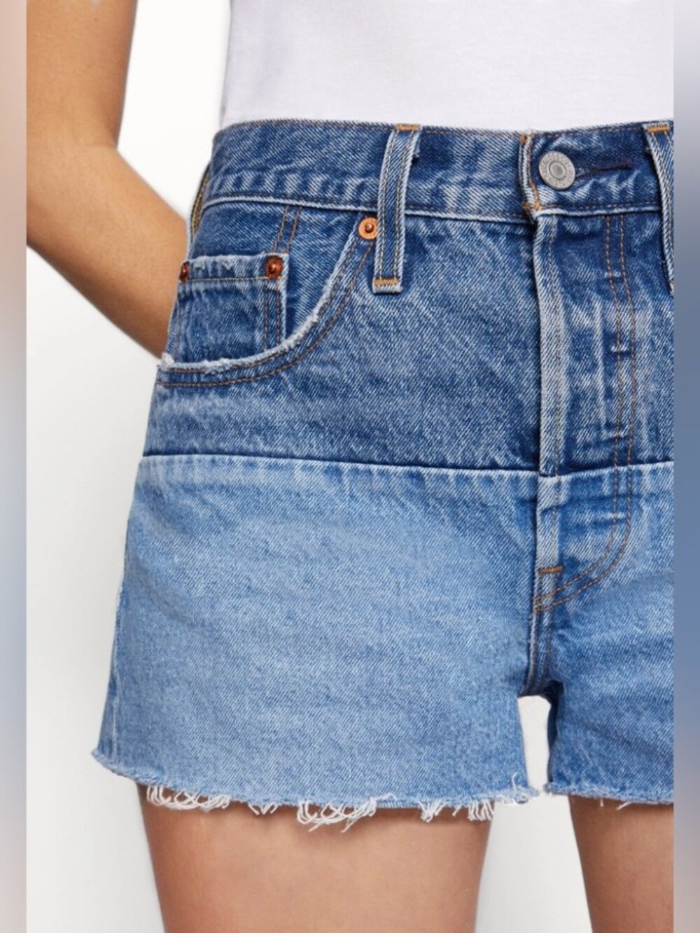 Levi's 501 Original Pieced Denim Shorts NWT